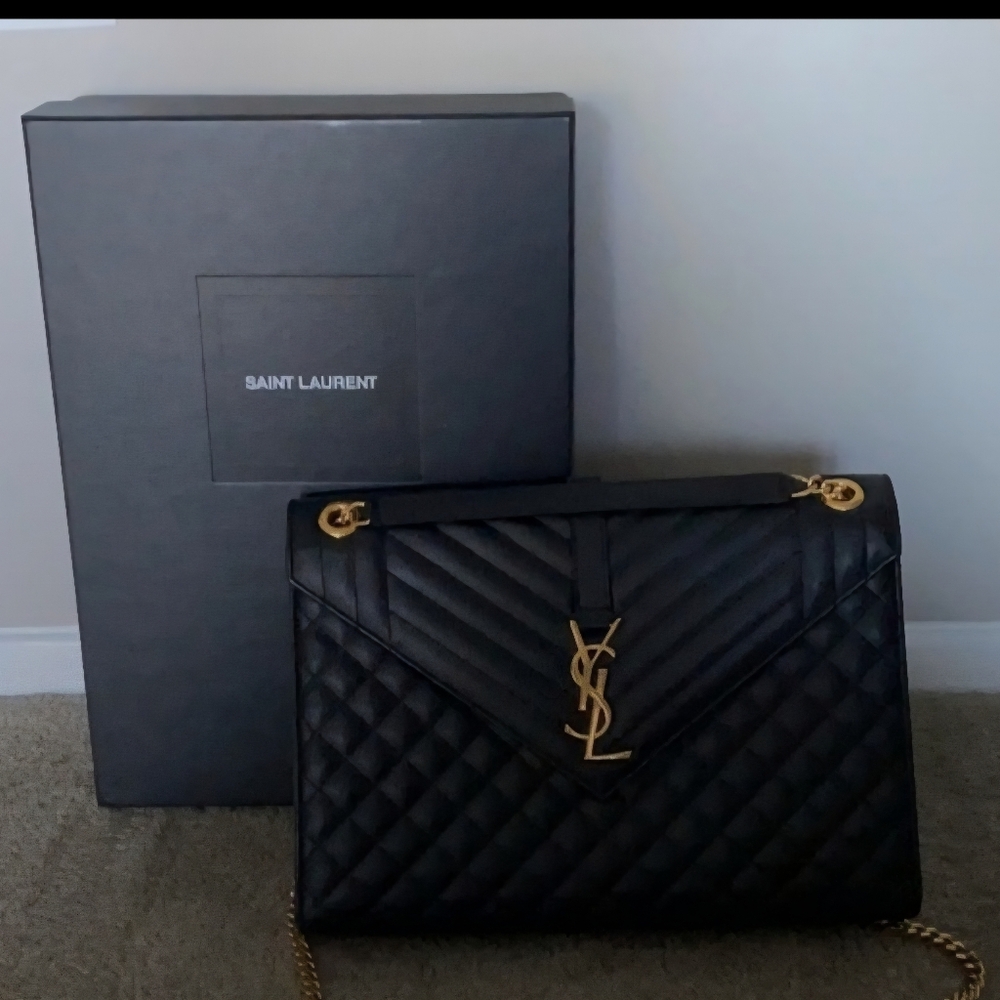 Authentic Preloved Saint Laurent Black Quilted Bag